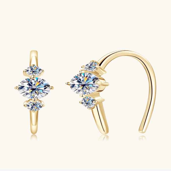 Cubic zirconia stud earrings in silver-plated alloy — primary view