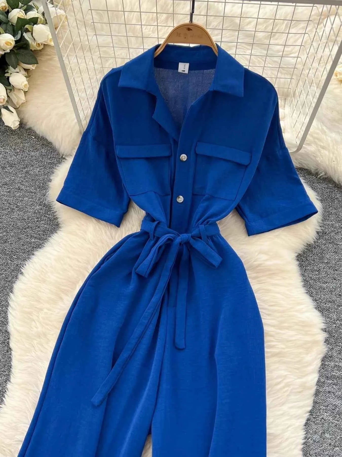 Belted tie waist wide leg jumpsuit — additional view 9