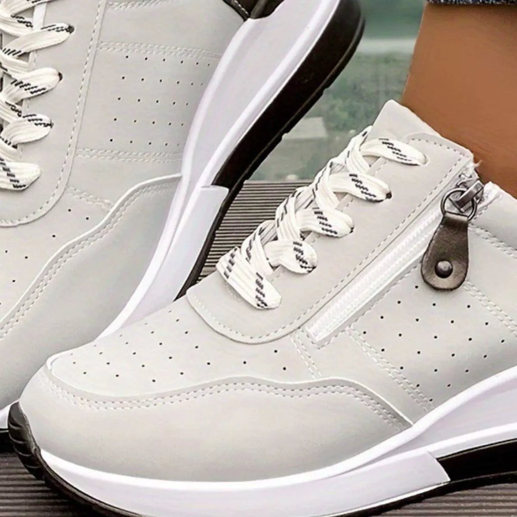 Product detail photo of Round Toe Lace Up Sneakers, Shoes, black, everyday style