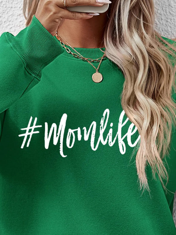 Letter Graphic Round Neck Sweatshirt view 3