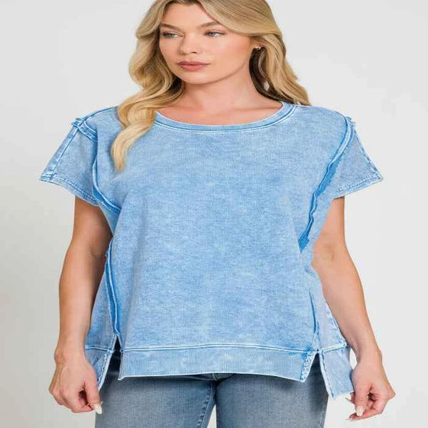 Snow washed oversized top — primary view