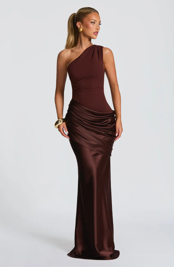 One-Shoulder Satin Mermaid Dress