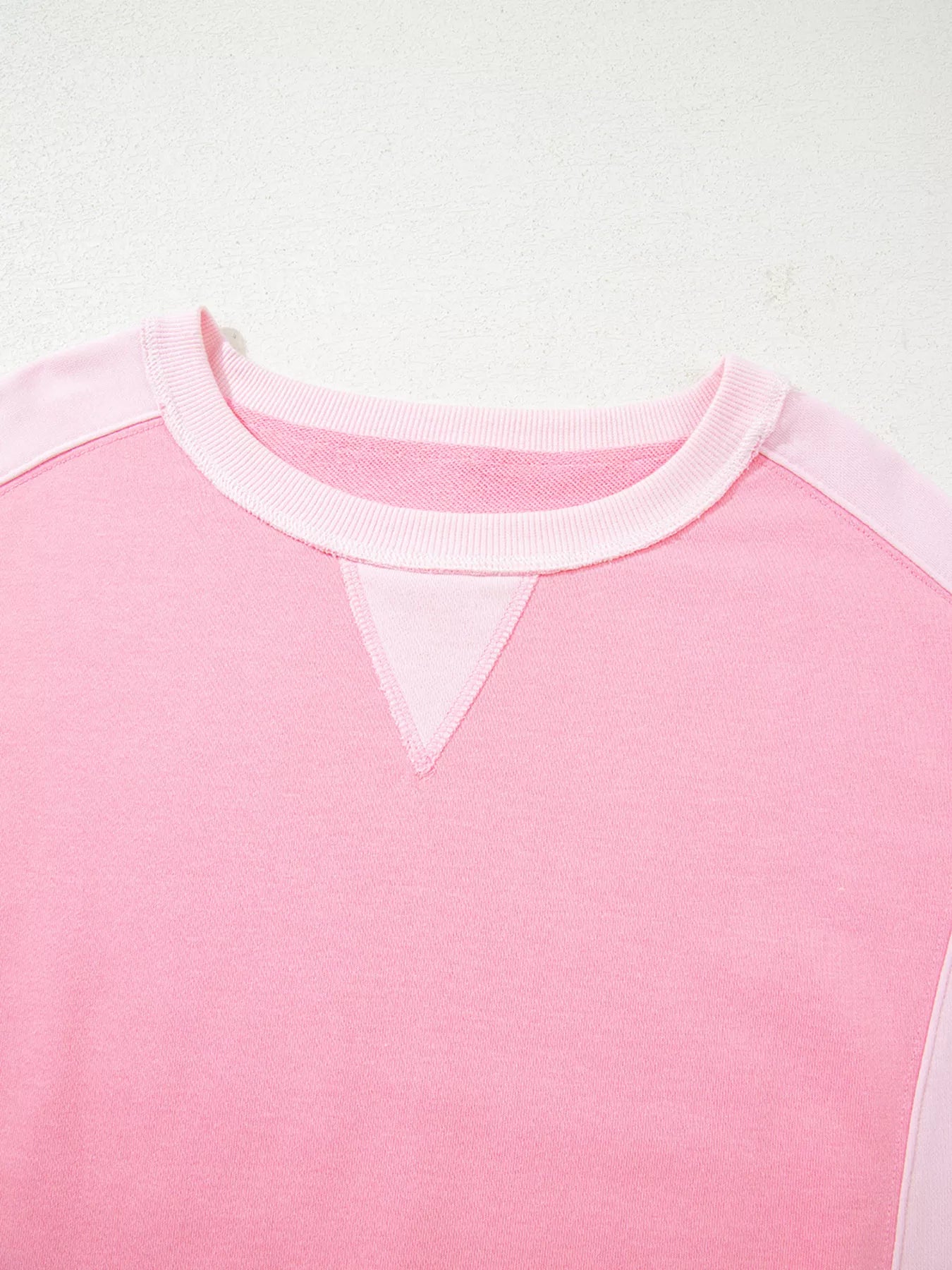 2-tone Color Block Patchwork Drop Shoulder Sweatshirt view 5