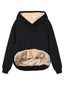Black fleece lined hooded sweatshirt for women