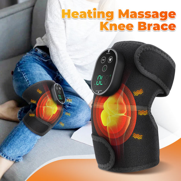 Heated massage knee pad shown on white background