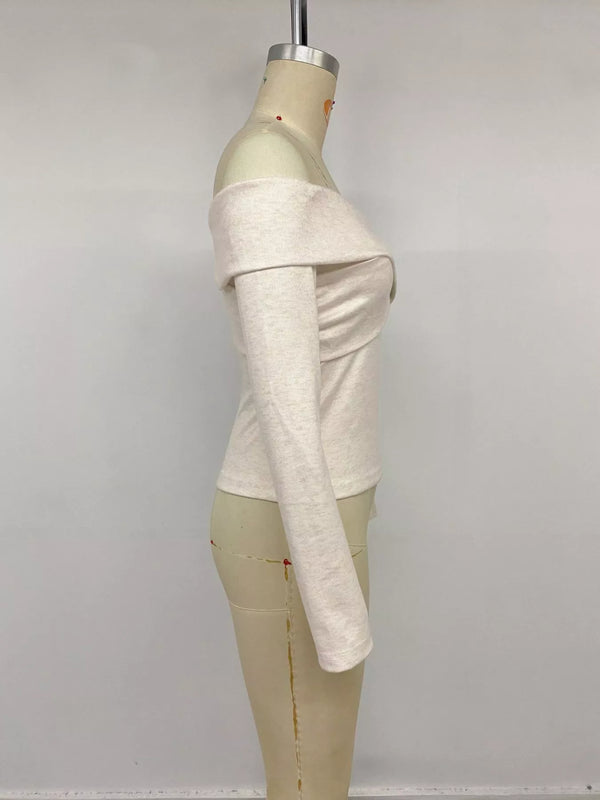 Crisscross off-shoulder long sleeve top — additional view 9