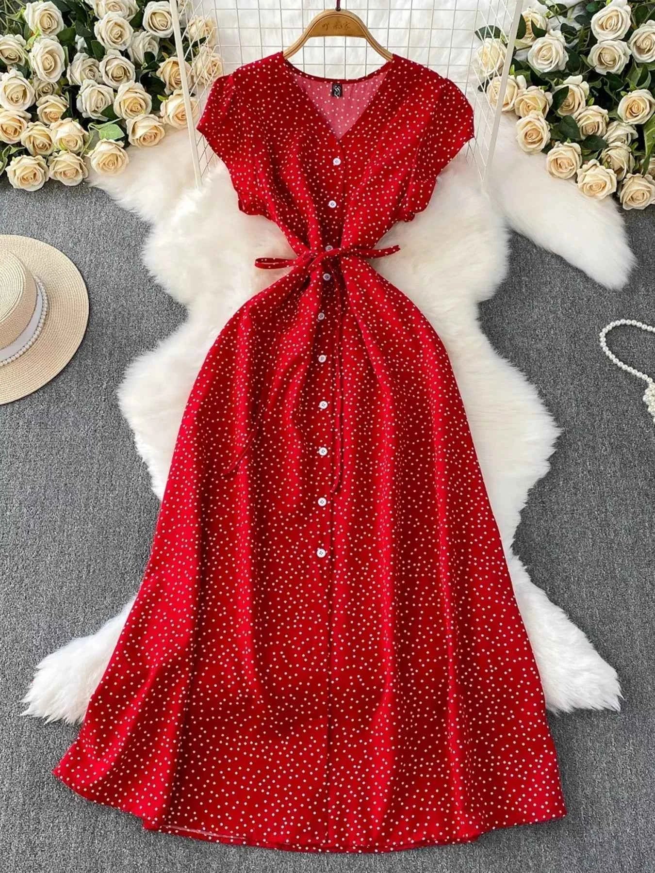 Vintage polka dot dress — additional view 7