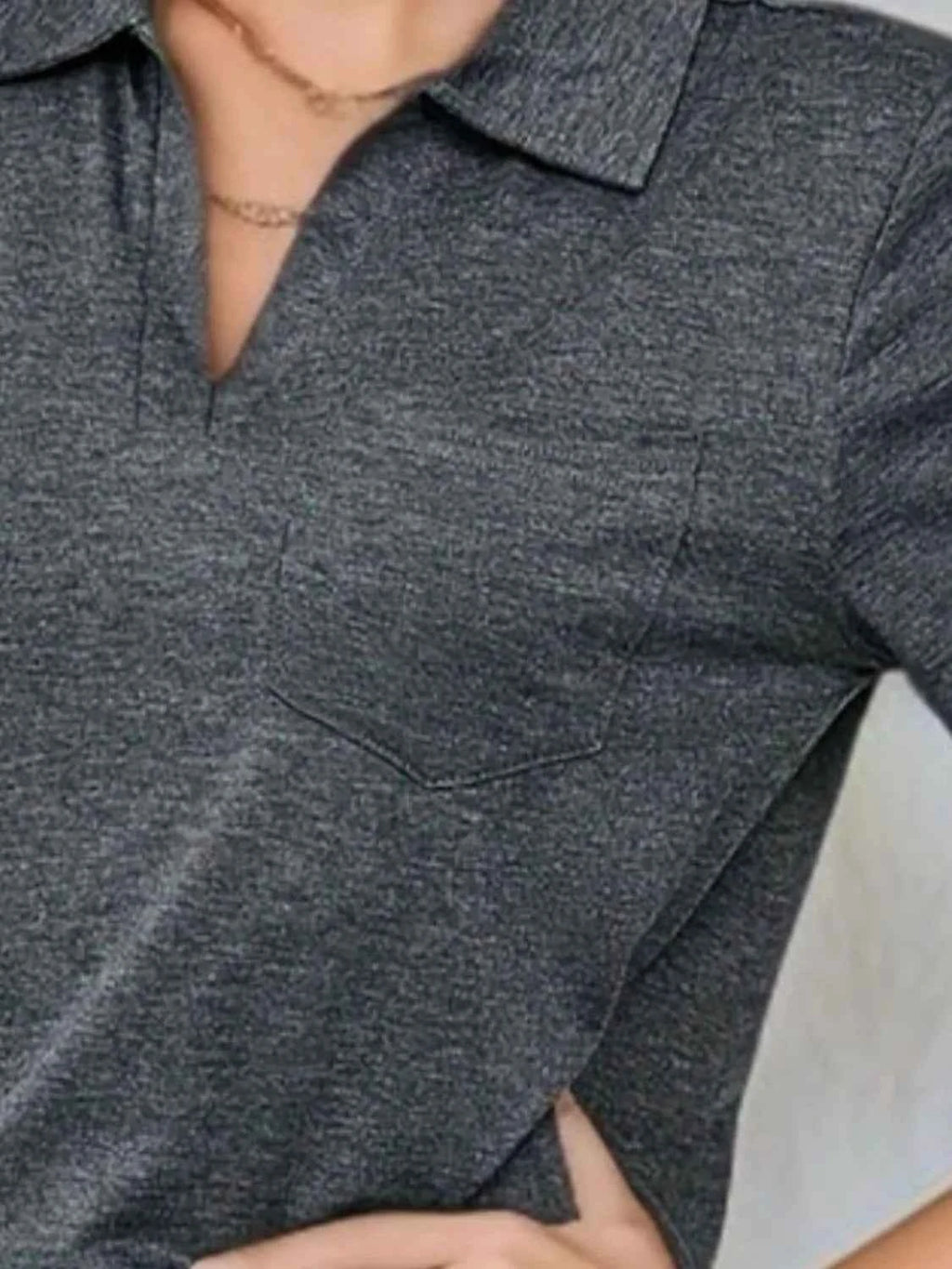 Johnny collar short sleeve top — additional view 2