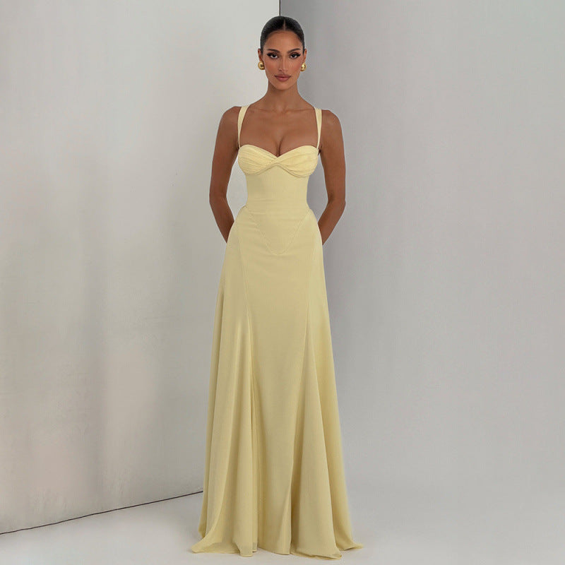 Pleated Off-Shoulder Evening Gown view 3