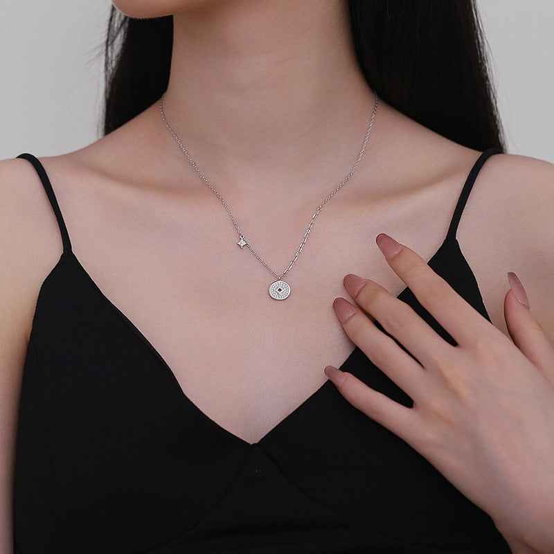 Elegant Coin Pendant Necklace, front product view