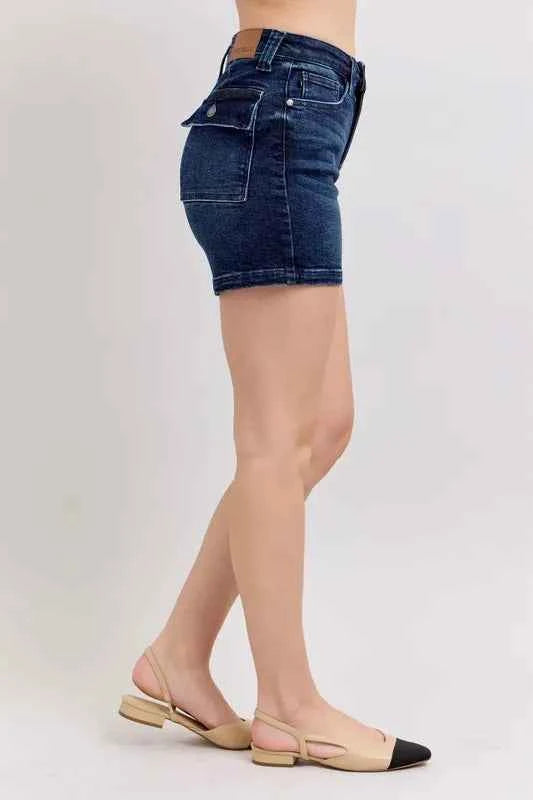 High-rise back flap pocket shorts — additional view 6