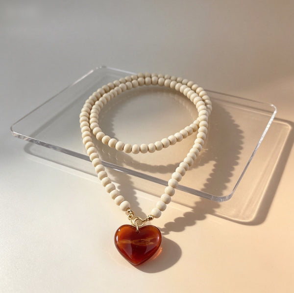 Product detail photo of Wooden Bead Pendant Necklace
