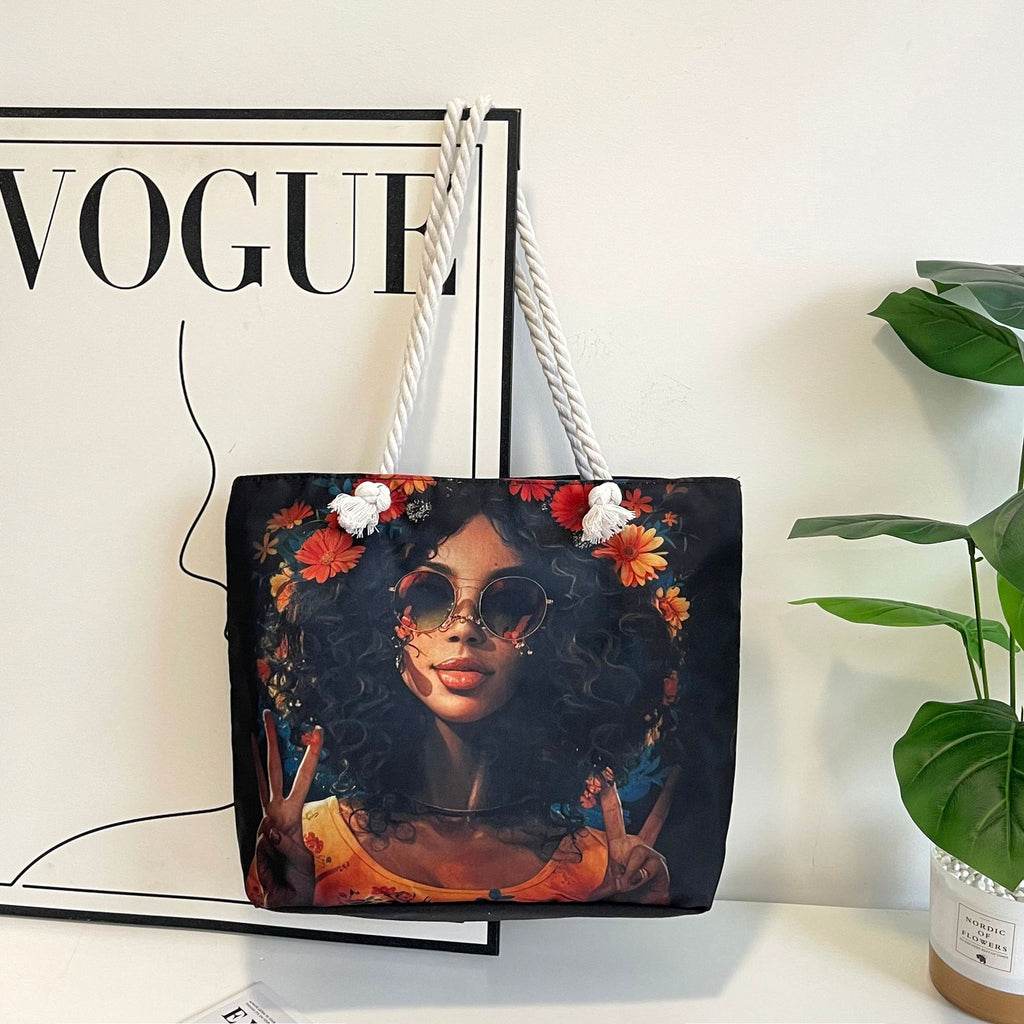 Printed Canvas Tote Bag