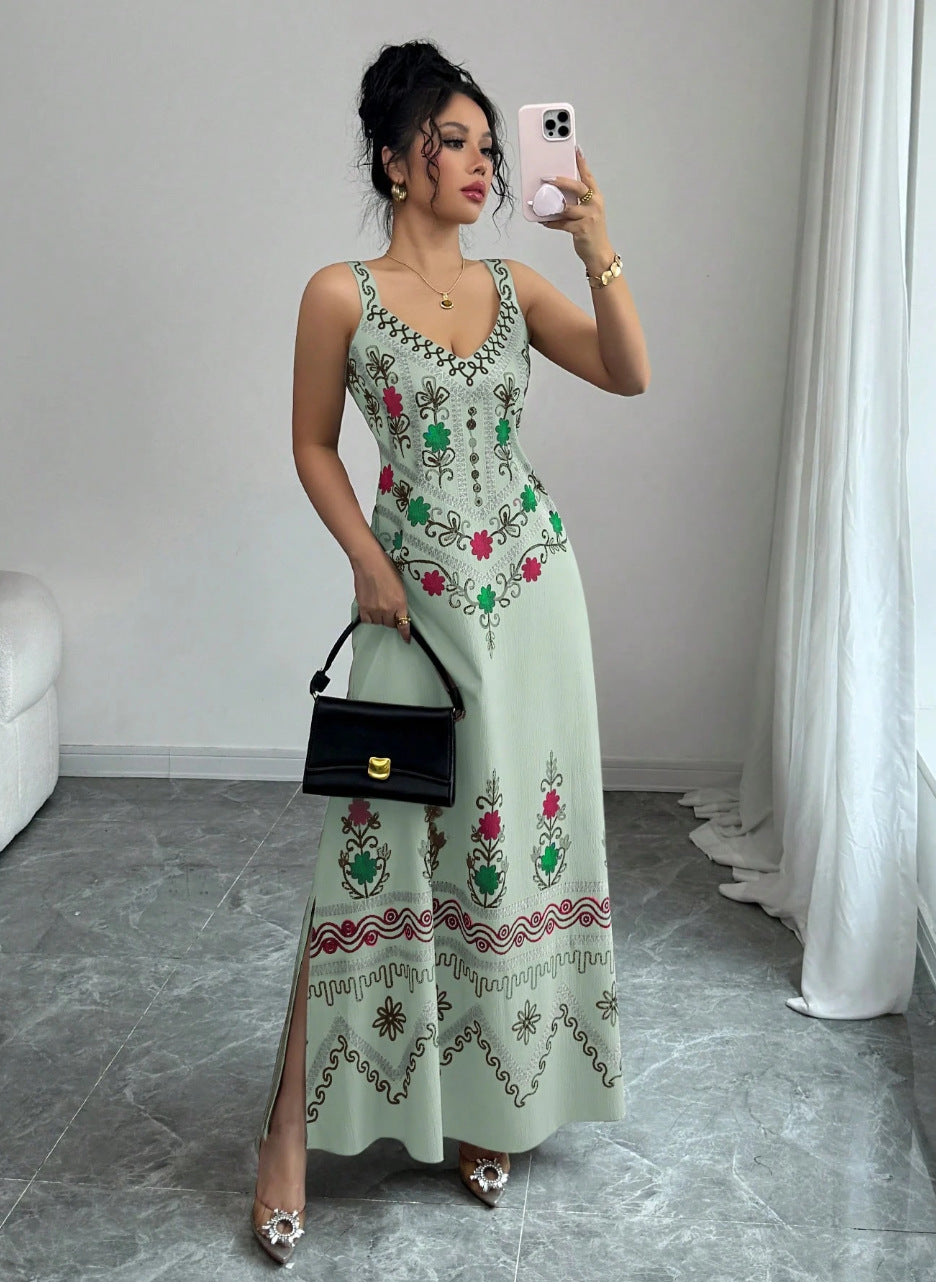 Floral Print Slip Midi Dress for Women, product view 9