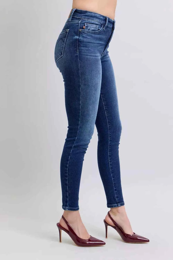 Plus size washed thermal skinny jeans — additional view 6