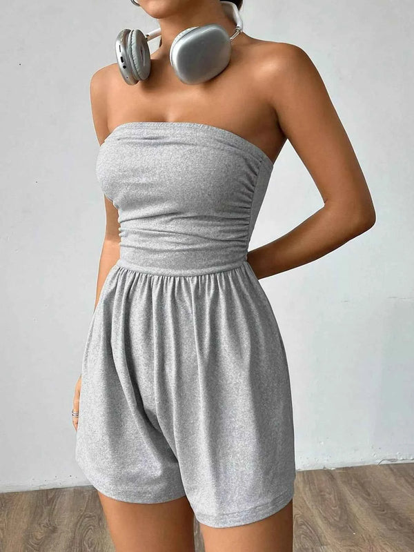 Flattering Ruched Waist Romper-Romper-Splashis-Splashis