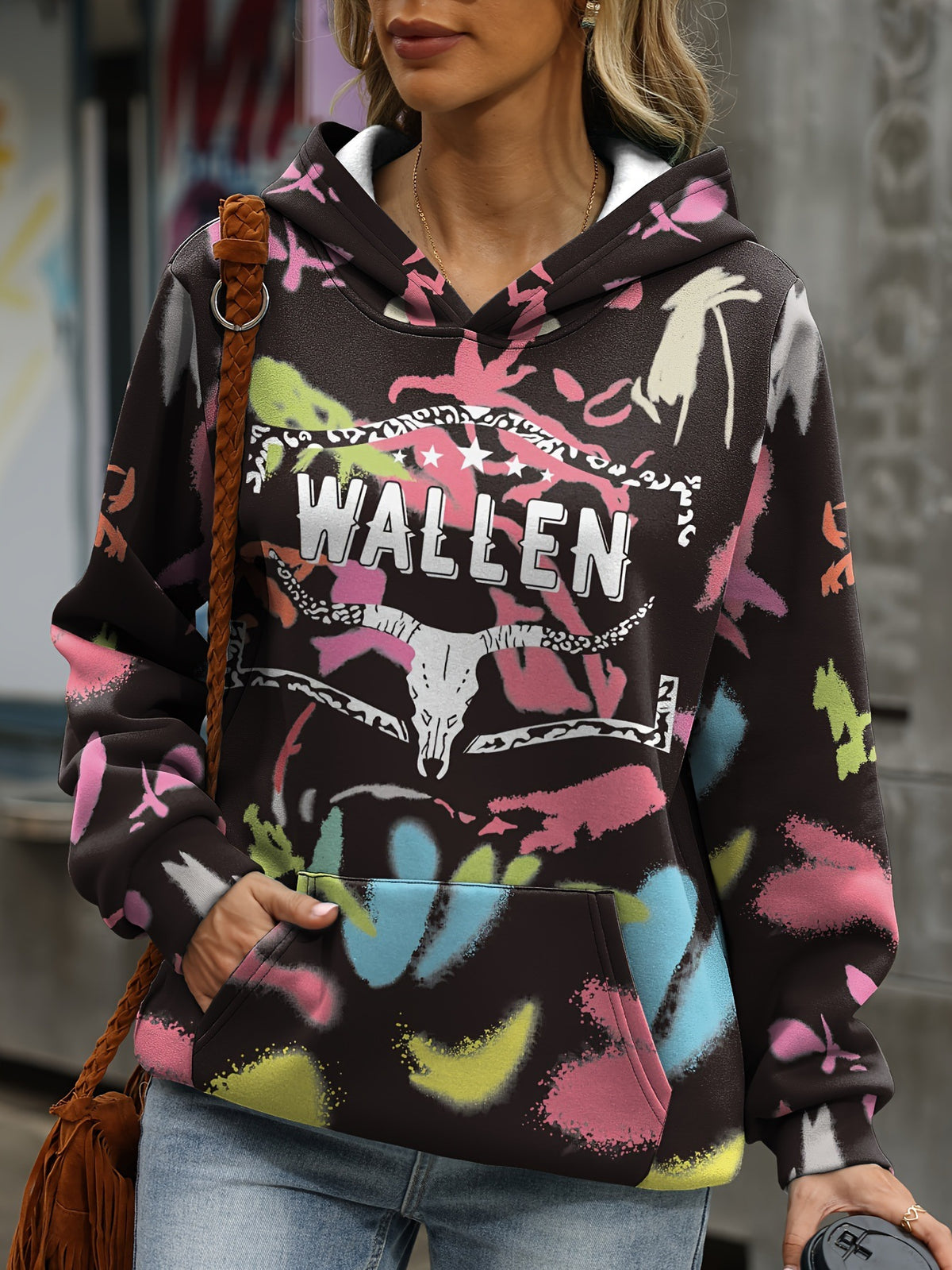 Women's 3D Print Hooded Sweatshirt-Splashis, alternate view 3