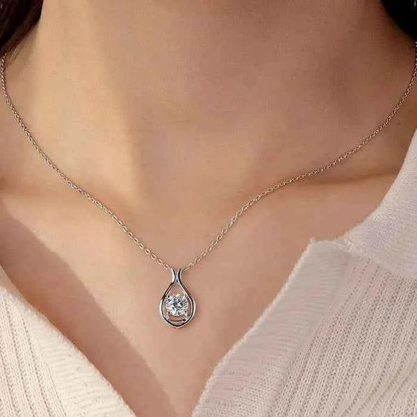 2ct cubic zirconia necklace in silver-plated alloy — additional view 2