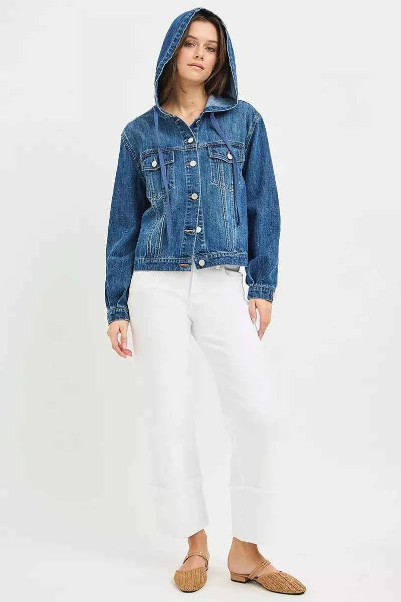 Denim jacket with hoodie — additional view 5