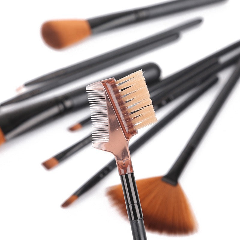 12-Piece Makeup Brush Set with Storage Holder - Face & Eye Brushes, side product view