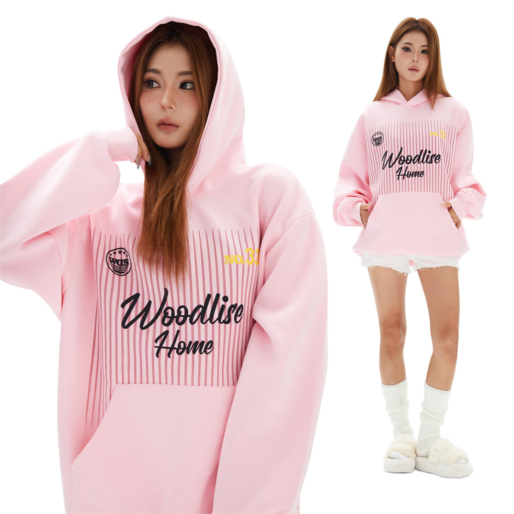 Women's Letter Print Pullover Hoodie-Splashis, alternate view 1
