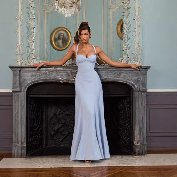 Pleated Off-Shoulder Evening Gown