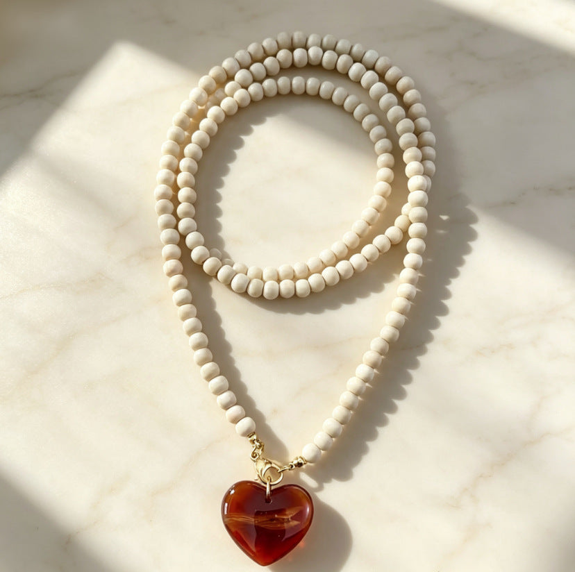 Product detail photo of Wooden Bead Pendant Necklace