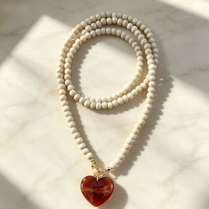 Wooden bead pendant necklace, image 5