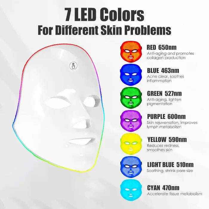 7-color LED light therapy face mask — primary view