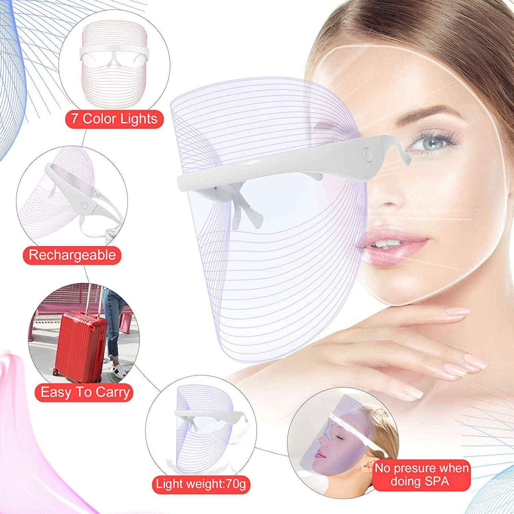 7-color LED light therapy face mask — primary view