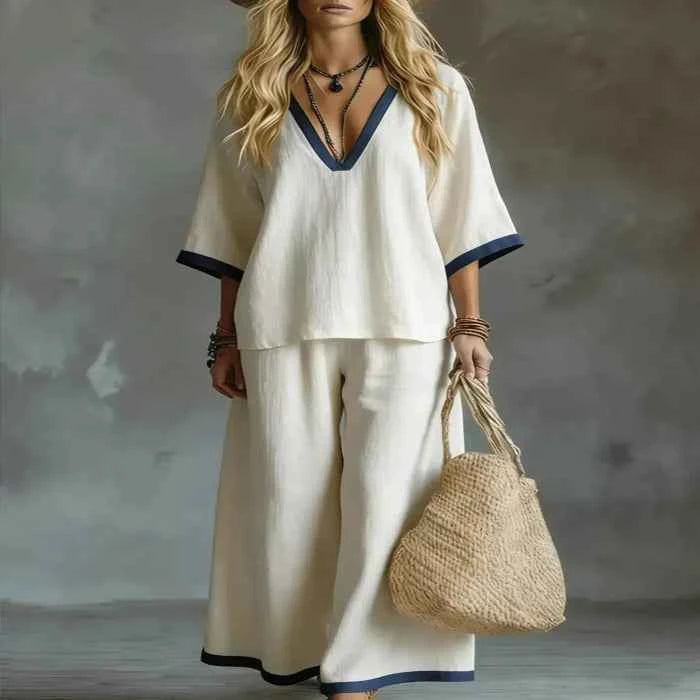 Contrast trim two-piece set — primary view