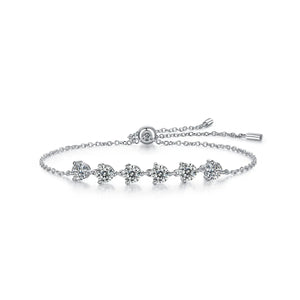 Silver plated adjustable bolo cubic zirconia bracelet, image 4