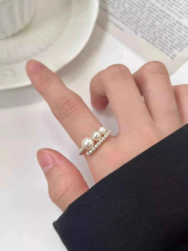 Triple pearl beaded bypass ring — additional view 3