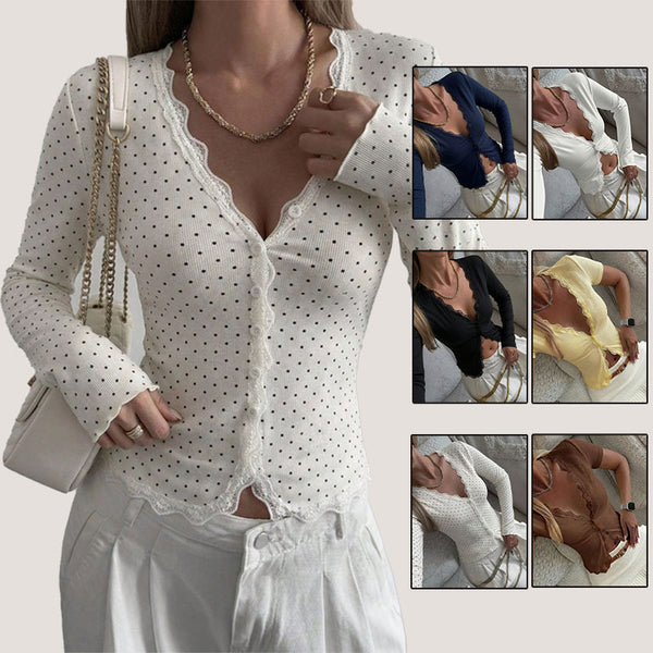 Slim Fit Cardigan Style Blouse for Women, front product view
