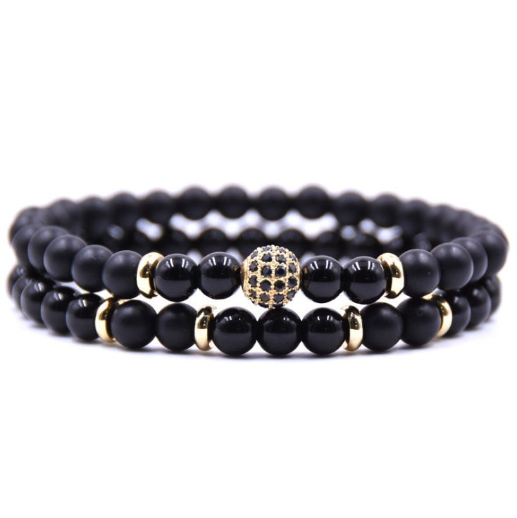 Product detail photo of Natural Stone and Zircon Bracelet Set, natural stone and zircon bracelet set