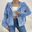 Drawstring fleece zip-up jacket — primary view