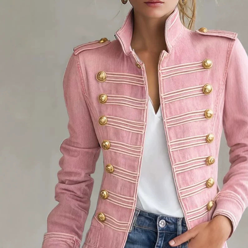 Vintage short denim-look jacket for women, image 3