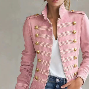 Vintage short denim-look jacket for women, image 3