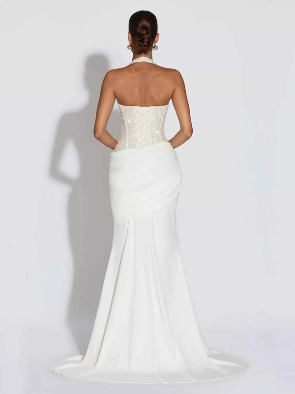 Sequin halter neck maxi dress — additional view 8