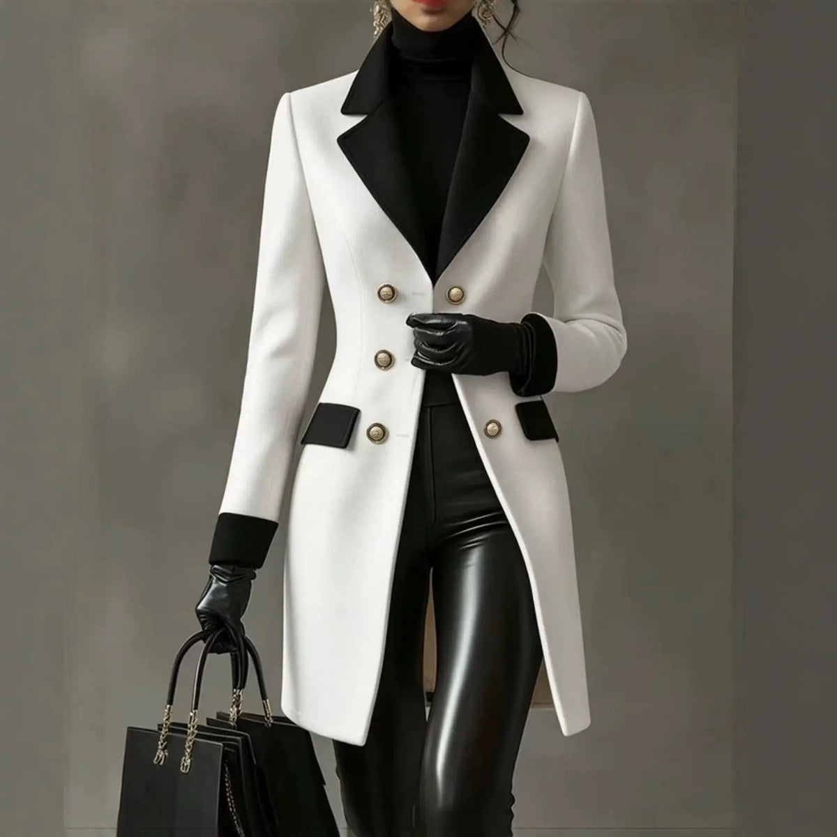 Women's Mid-Length Fitted Waist Coat additional product view