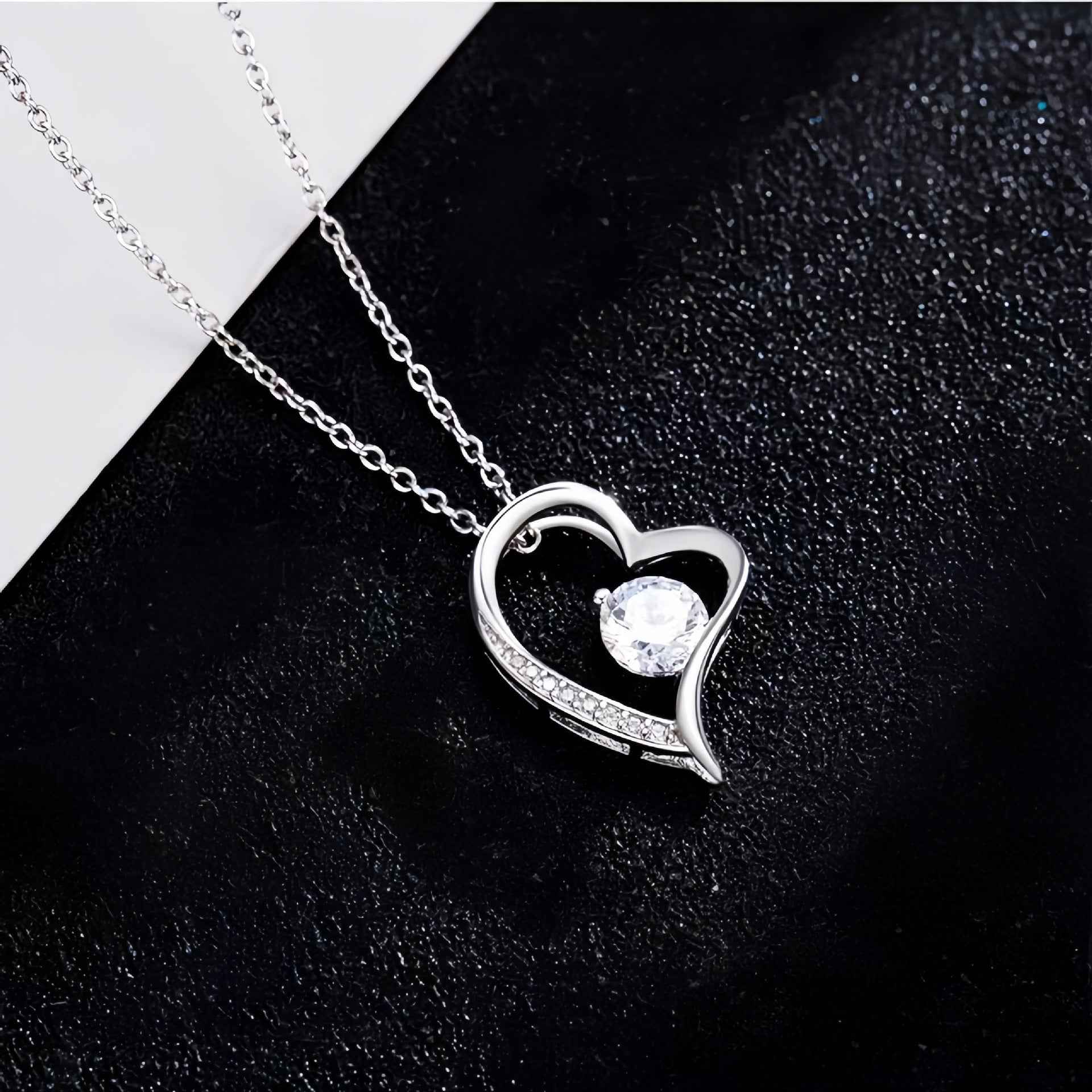 Heart shape zirconia necklace — additional view 11