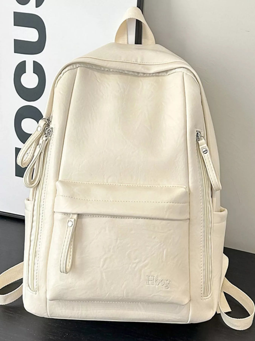 Medium PU Leather Texture Backpack — product image 5