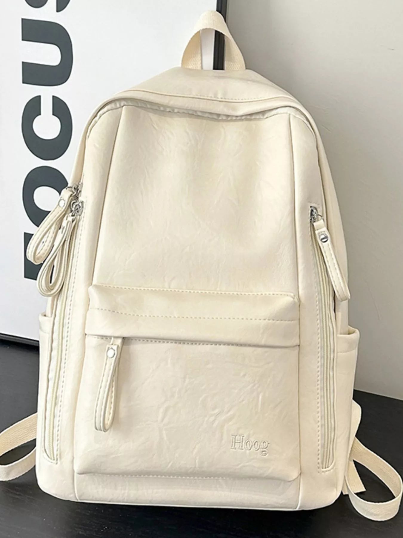 Medium PU Leather Texture Backpack — product image 5