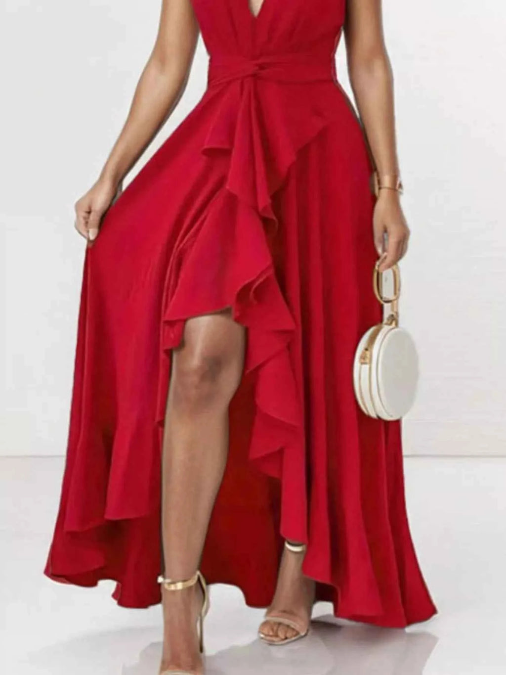 Plus size ruffled high-low maxi dress — additional view 3