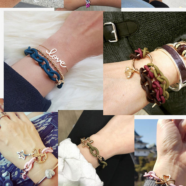 Product detail photo of Beaded X Bracelet Love 925 Sterling Silver Accessories Rubber Girls Diy Finished Bracelet, Bracelets
