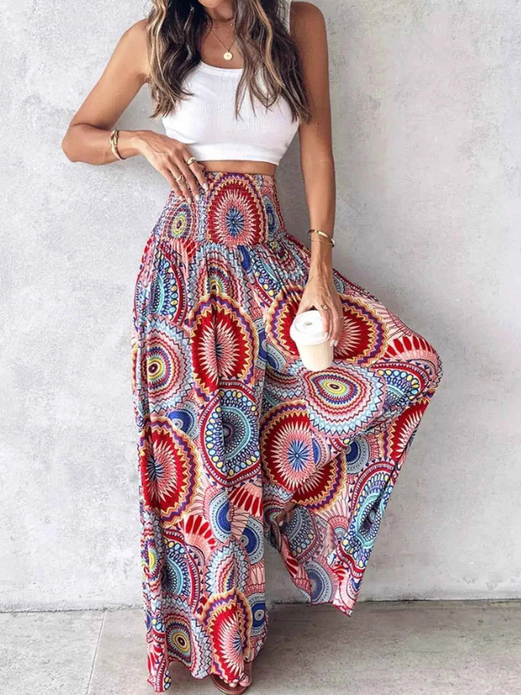 Printed wide-leg pants — additional view 7