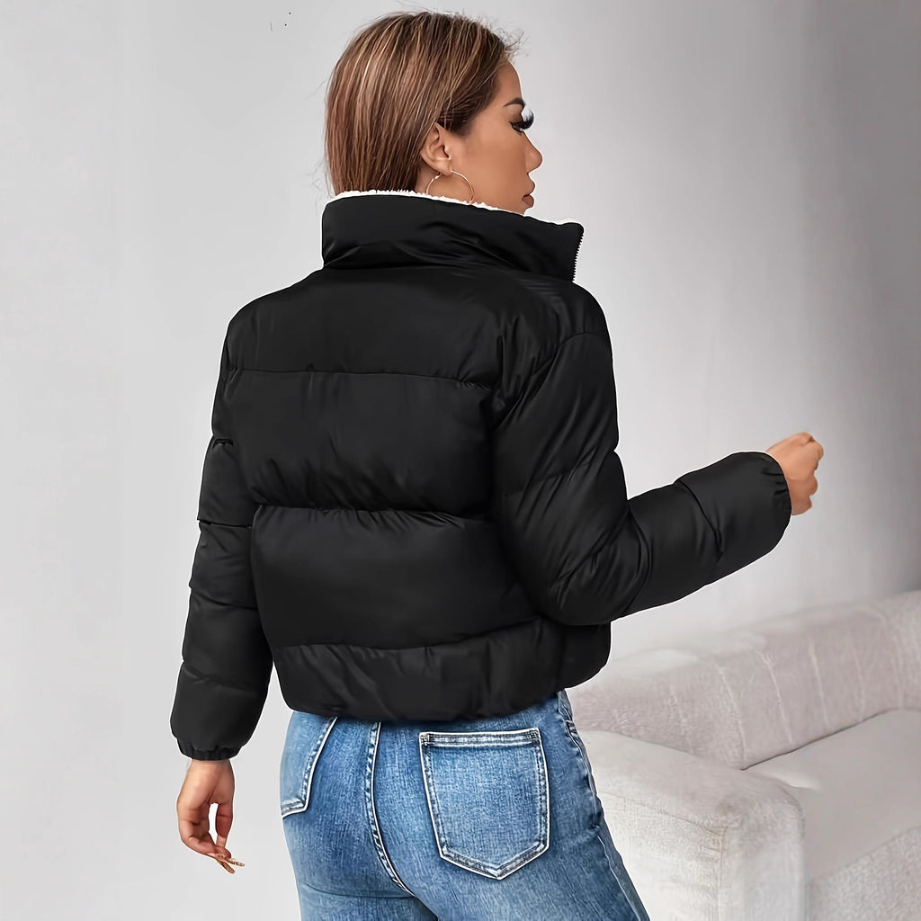 Women's Casual Solid-Color Zip Jacket, side product view
