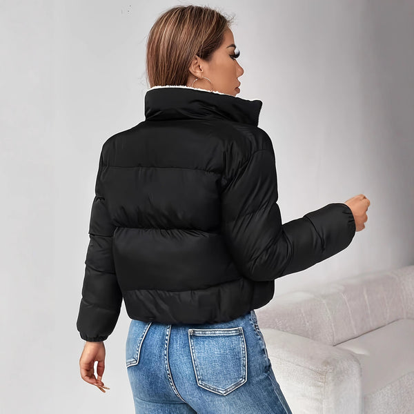 Women's Casual Solid-Color Zip Jacket, side product view