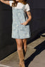 Wash Denim Floral Print Overall Mini Dress view 2