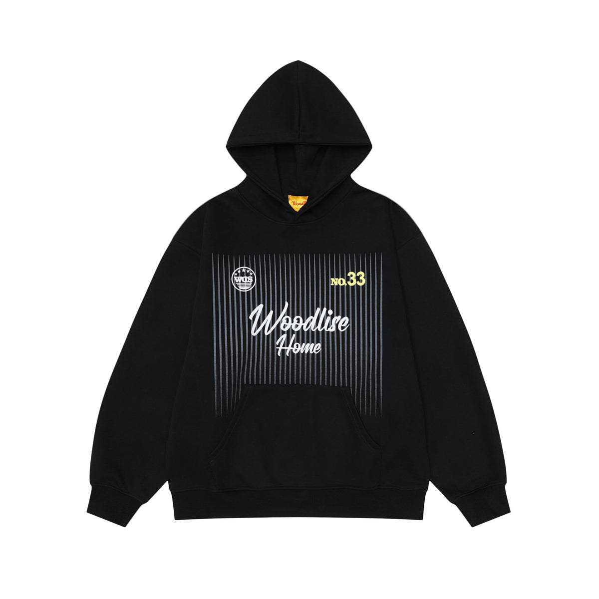 Black letter print pullover hoodie for women